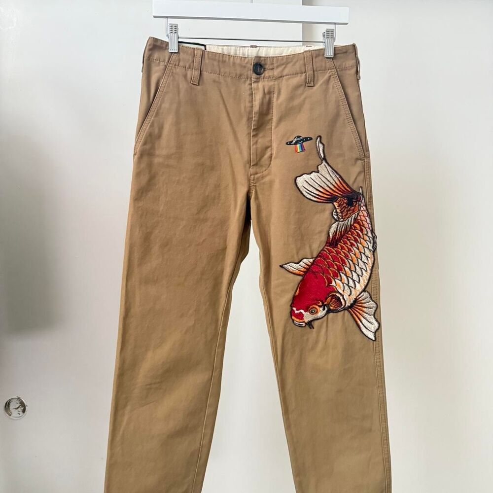 Gucci Men's Tan and Brown Trousers